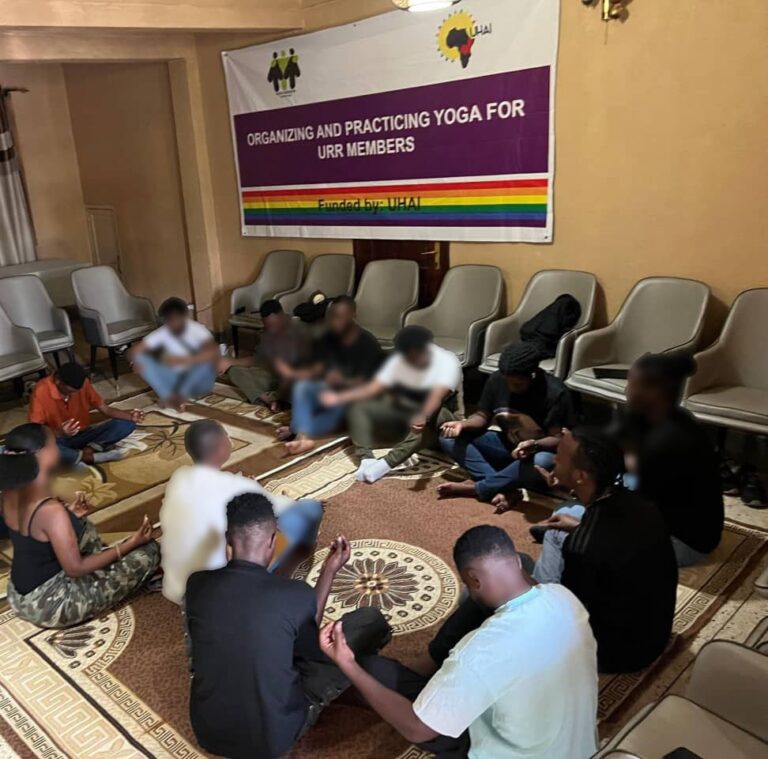 Organizing and practicing yoga  URR  members  funded by UHAI